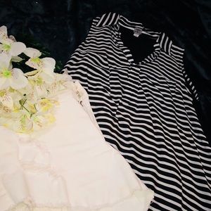 Black and white striped top